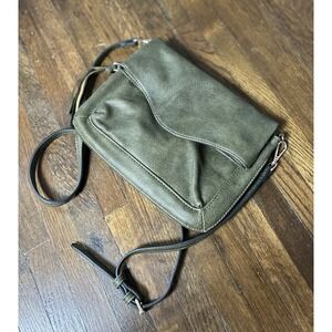Moda Luxe Fold over Women's Green Faux Leather Crossbody Purse Adjustable Strap